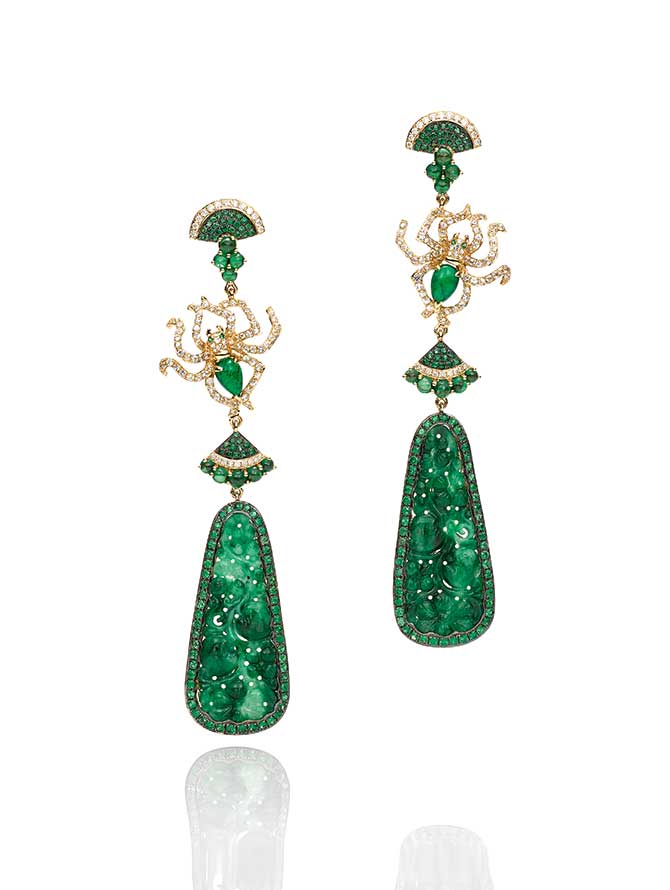 Wendy Yue carved jade earrings