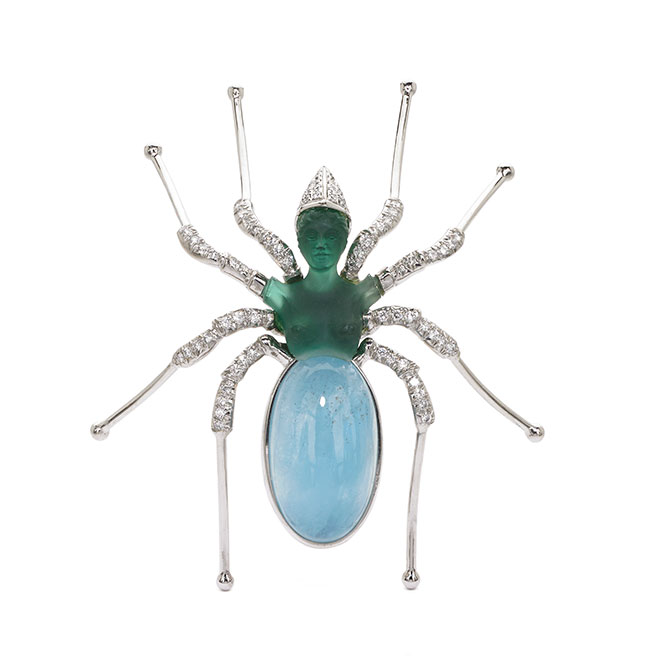 Alishan Black Widow Spider brooch