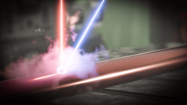 Laser turns copper wire into hot plasma